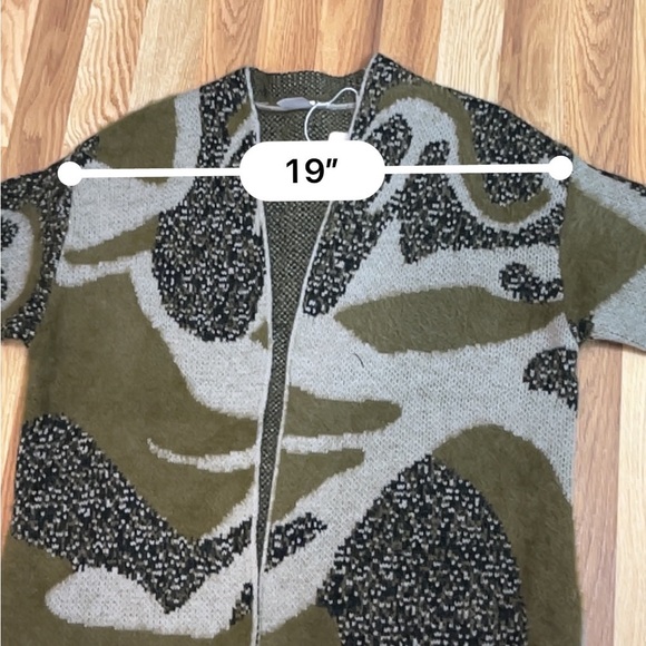 Camo eyelash knit cardigan NWT - Picture 4 of 8
